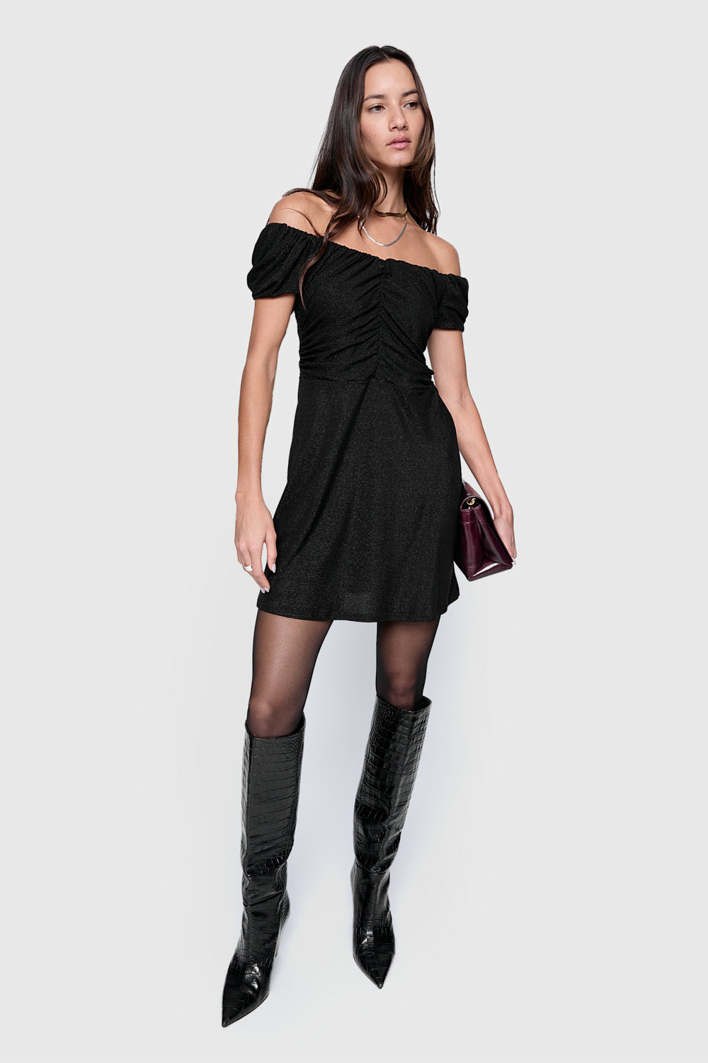 rebecca minkoff off the shoulder dress Devin Off Shoulder Dress – Rebecca Minkoff