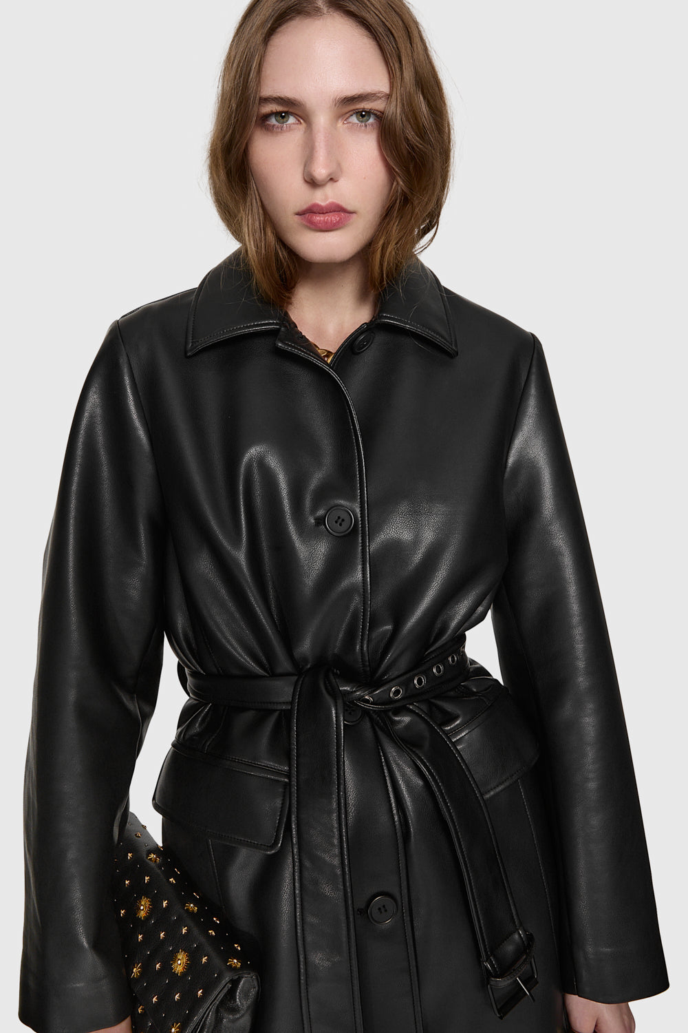 Suede Belted Vegan Leather Trench – Rebecca Minkoff