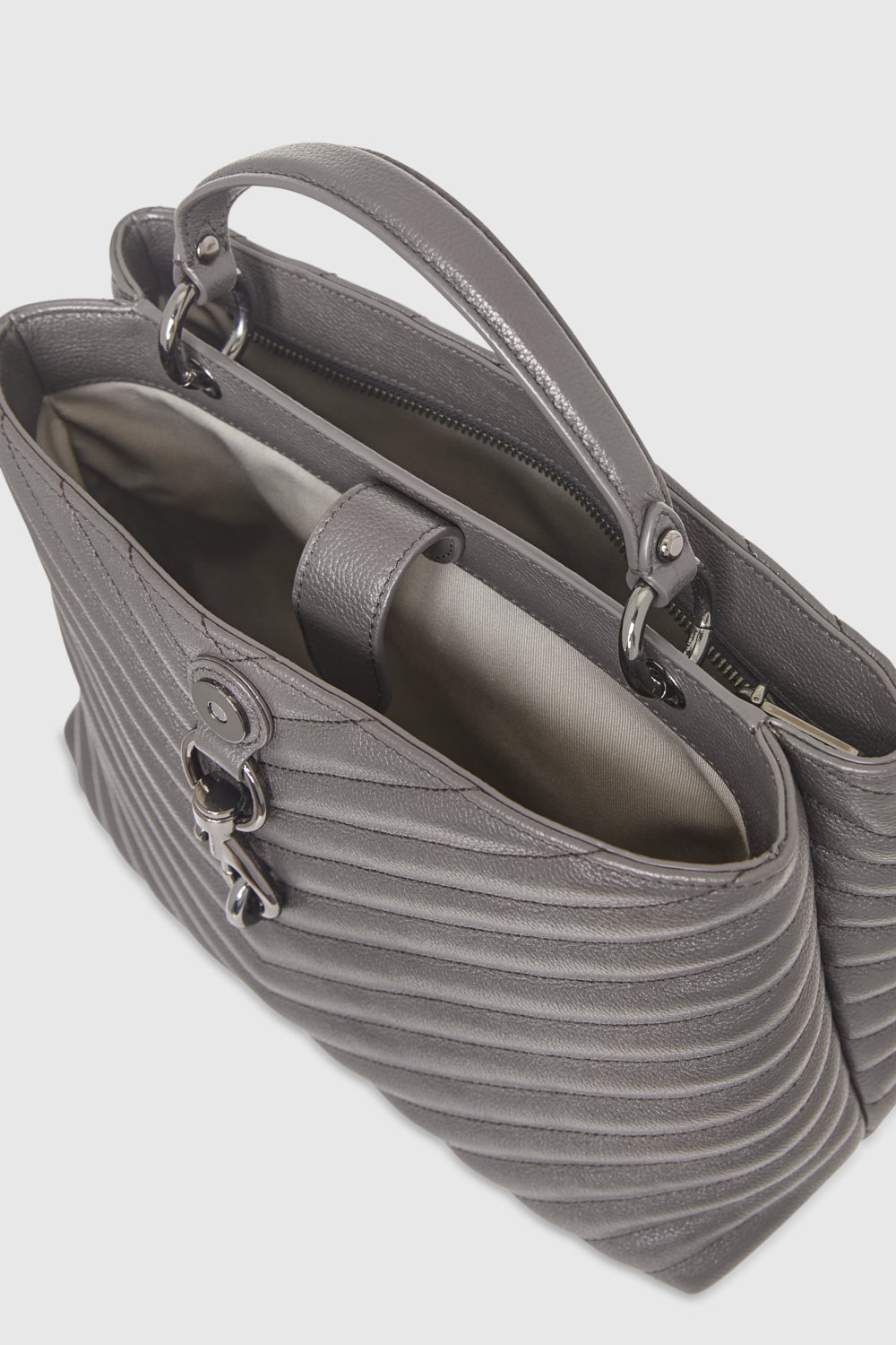 Edie Large Top Handle Satchel Graphite Rebecca Minkoff