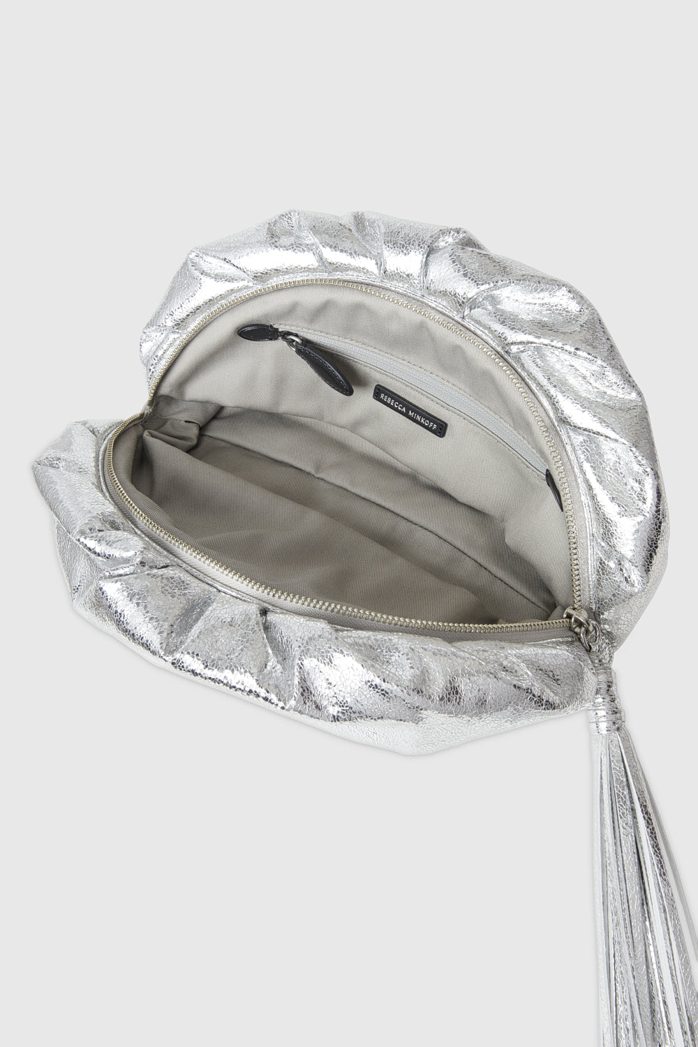 Silver ruched clutch bag Clearance