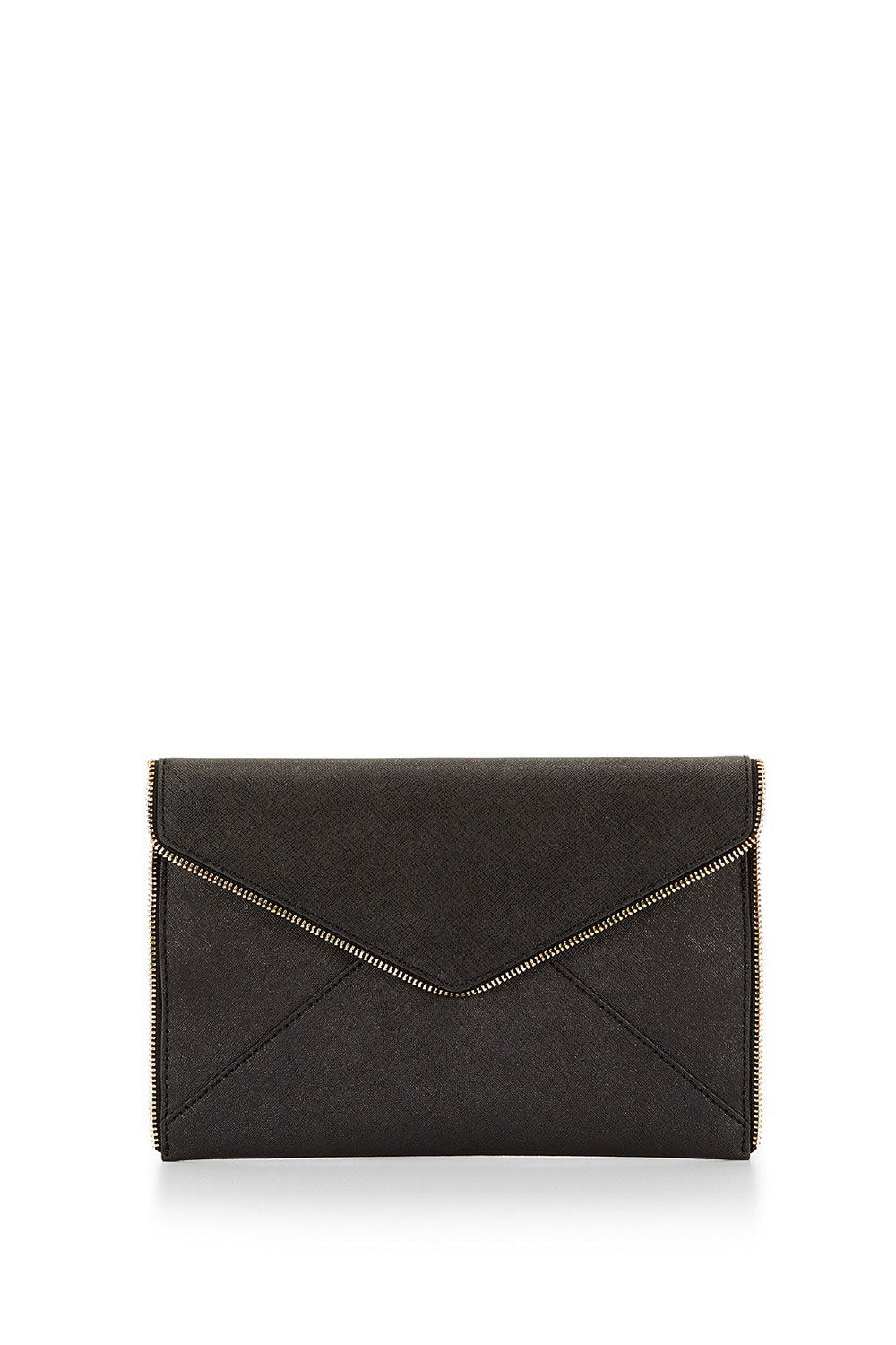 Black Textured Leo Clutch Rebecca Minkoff