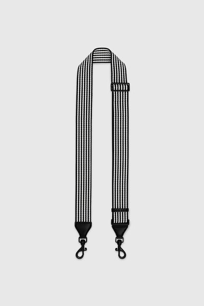 Black Striped Jacquard Strap Wide Purse Strap Replacement