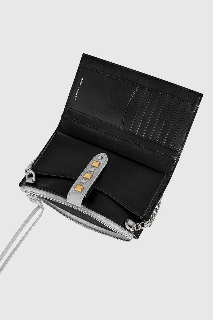 Multi Studded Wallet With Chain Strap