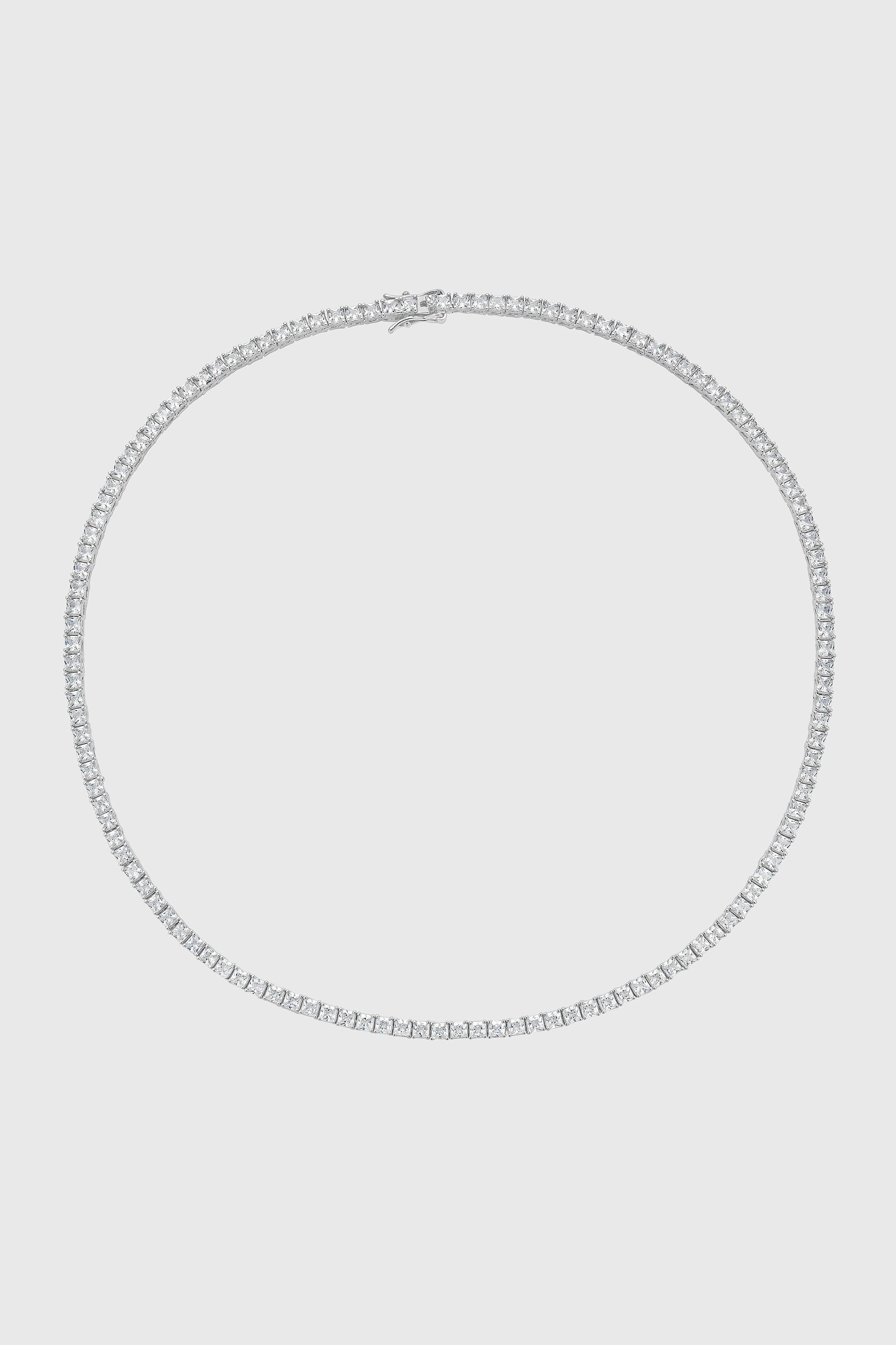 3MM Princess-Cut Tennis Necklace