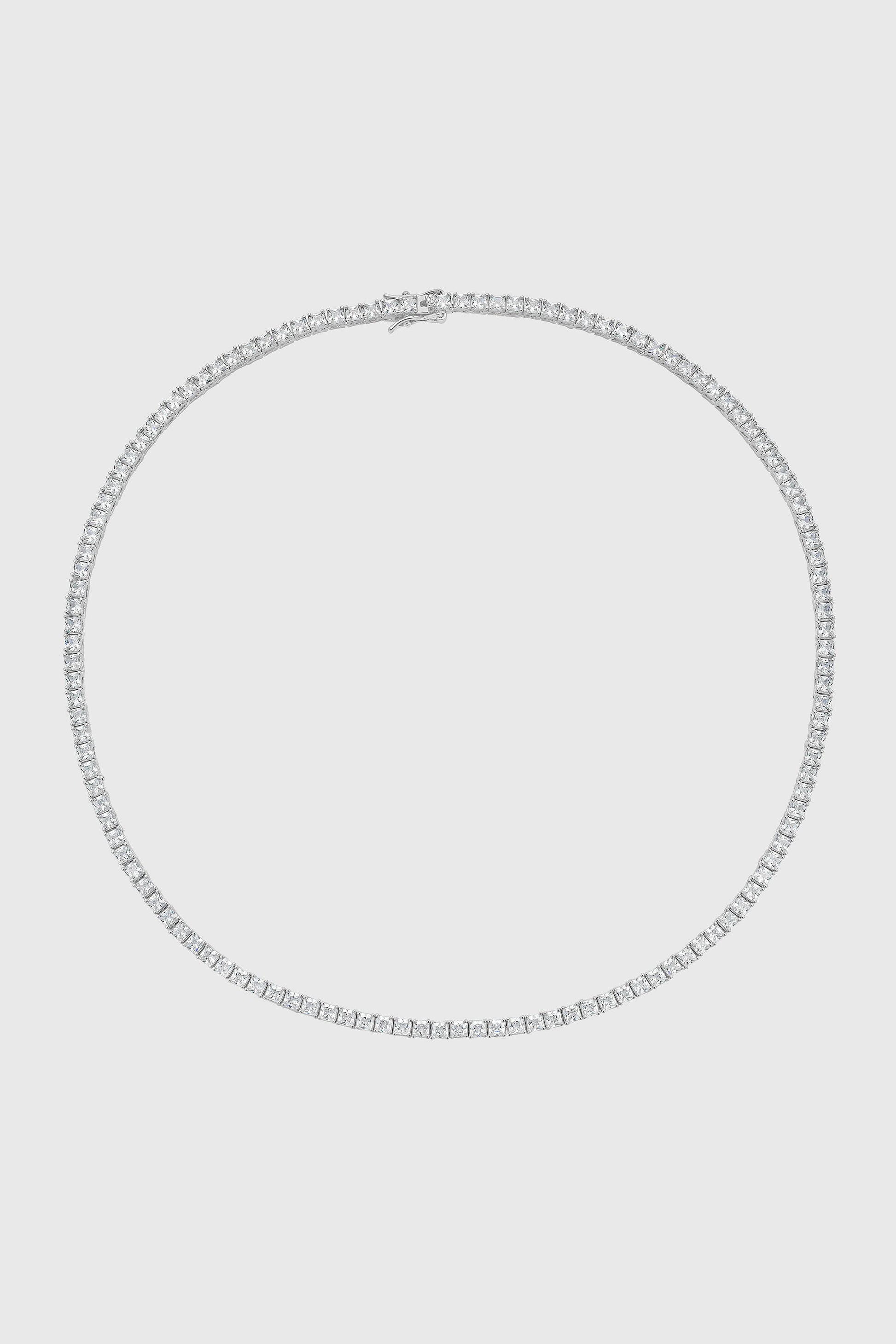 3MM Princess-Cut Tennis Necklace
