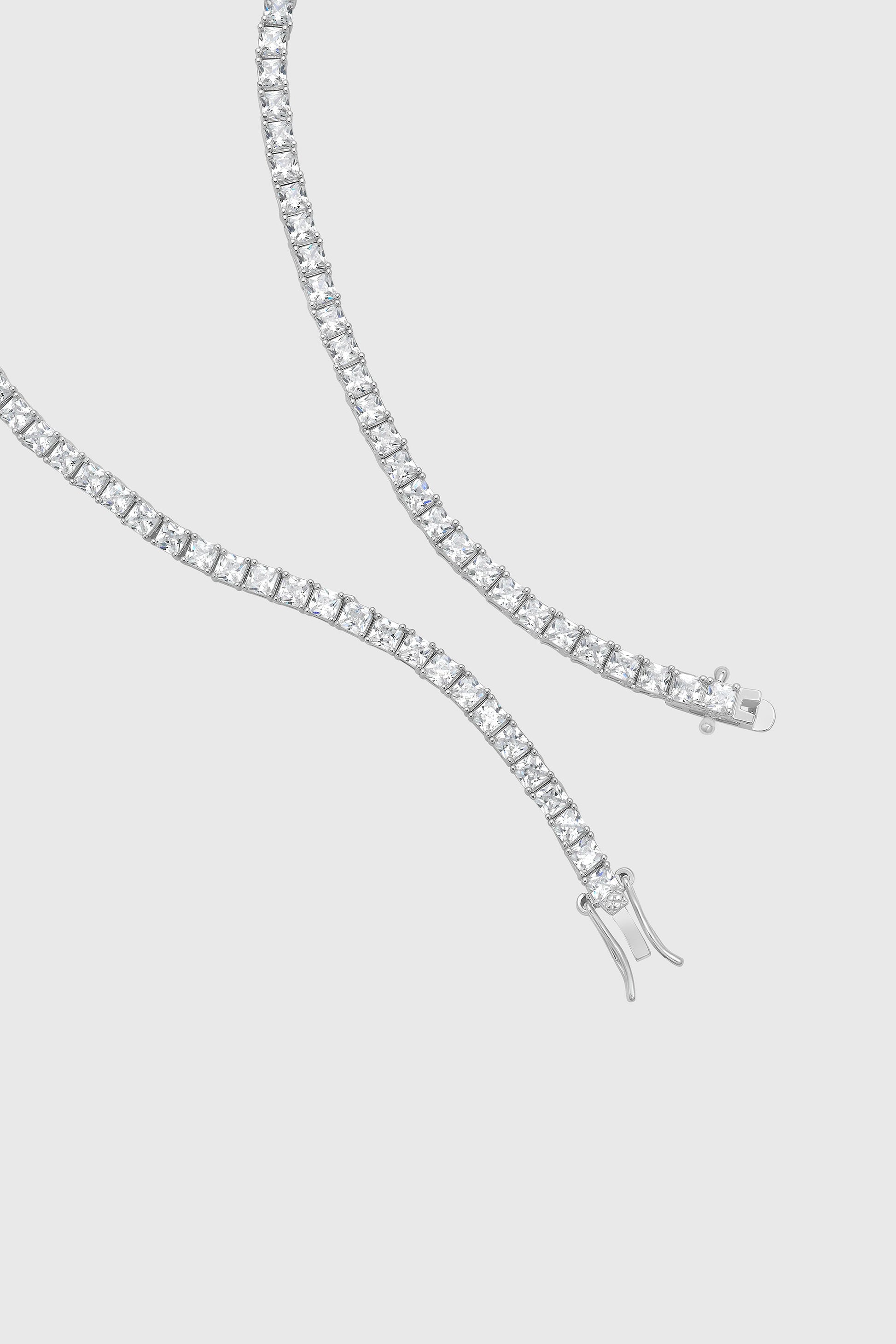 3MM Princess-Cut Tennis Necklace