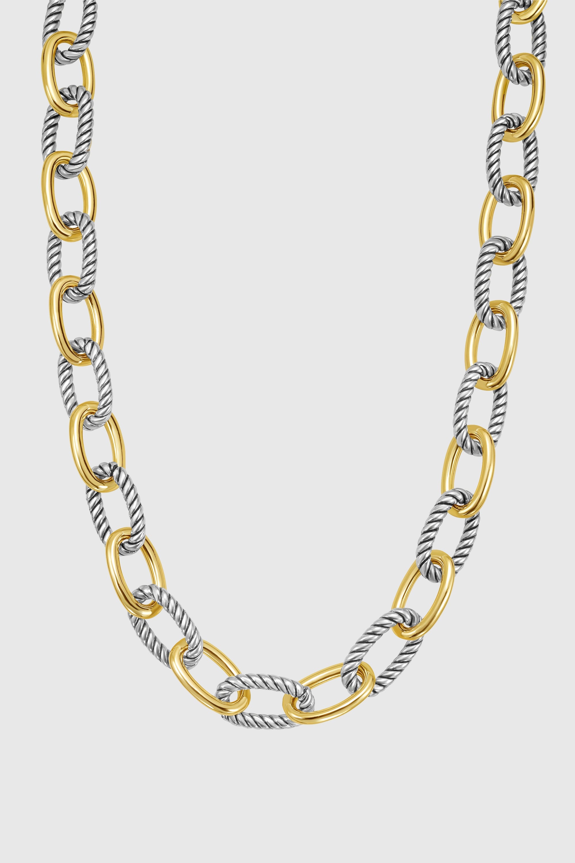 Two-Tone Twisted Link Necklace