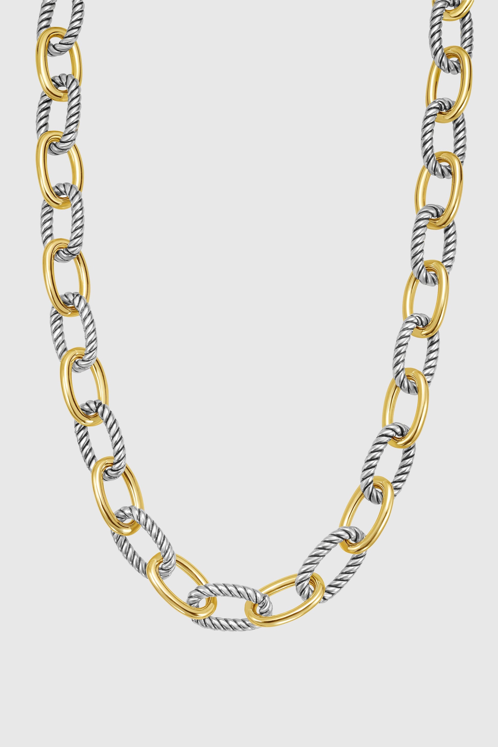 Two-Tone Twisted Link Necklace