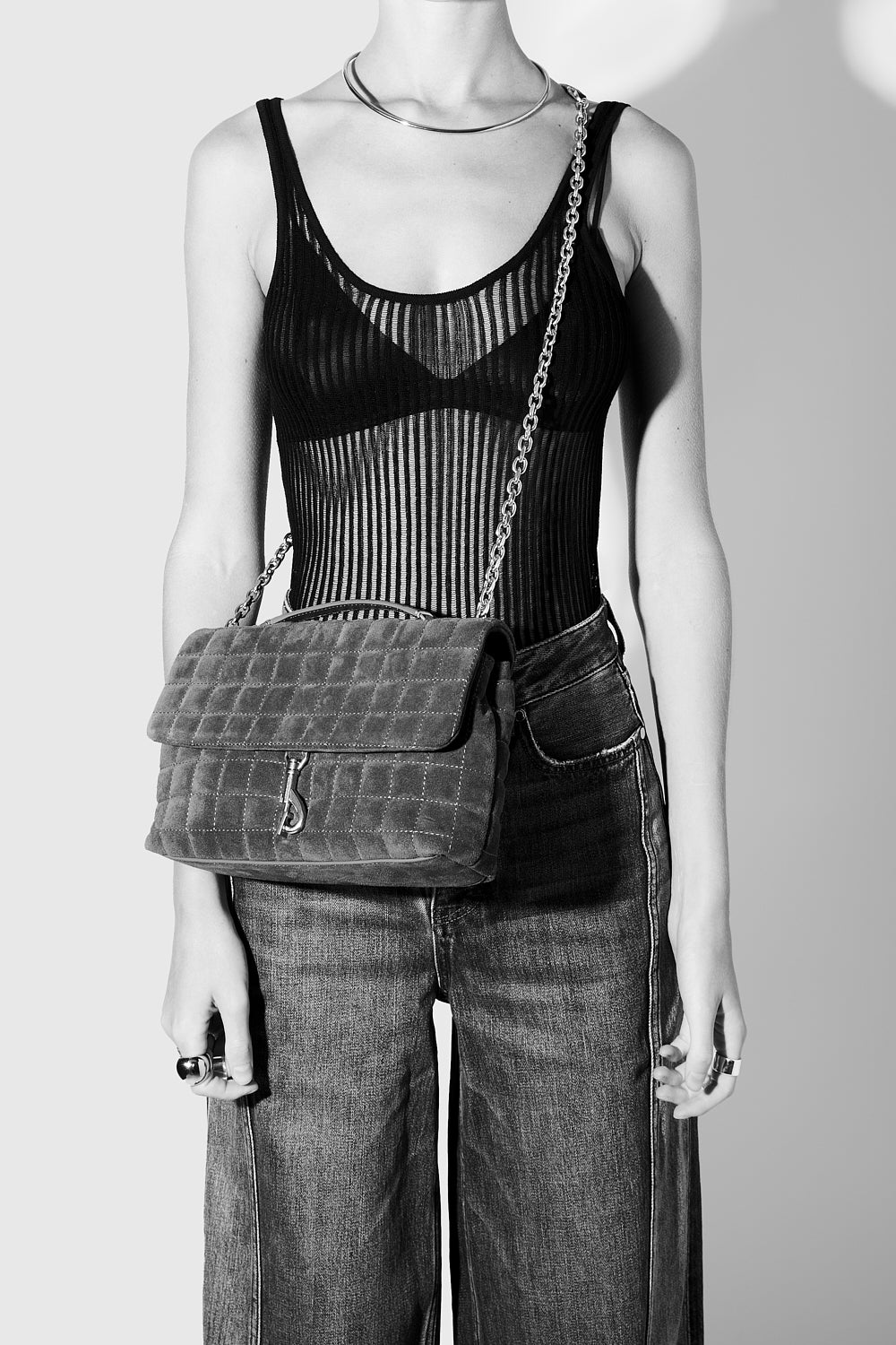 Edie Medium Crossbody With Square Quilt