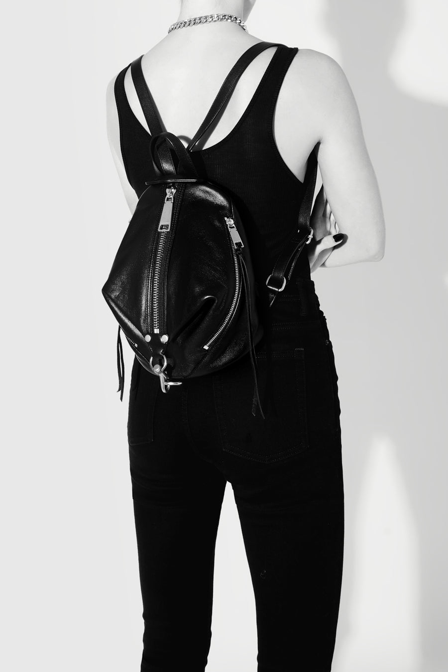 Julian Zipped Medium Backpack With Studs