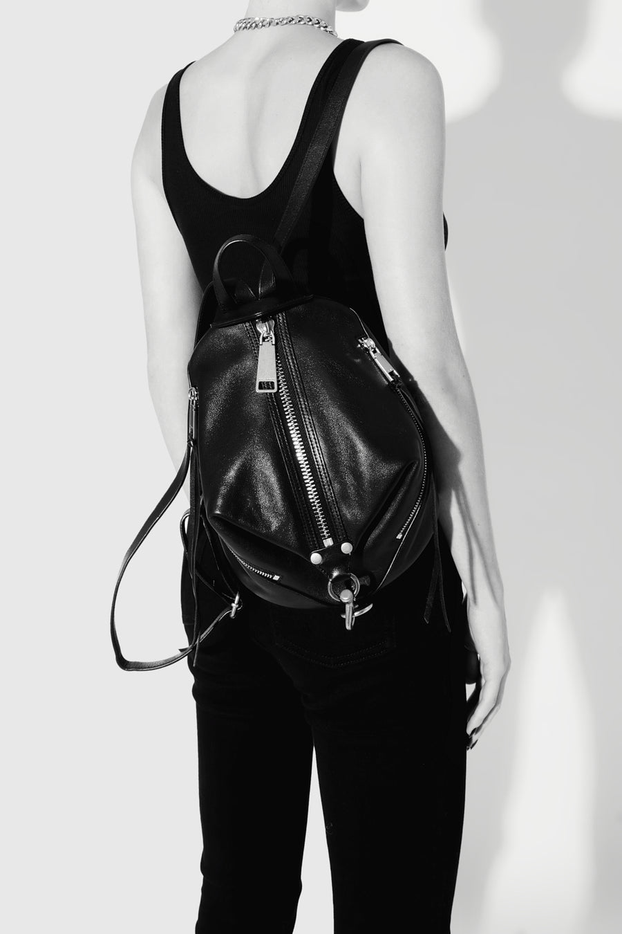 Julian Zipped Medium Backpack With Studs