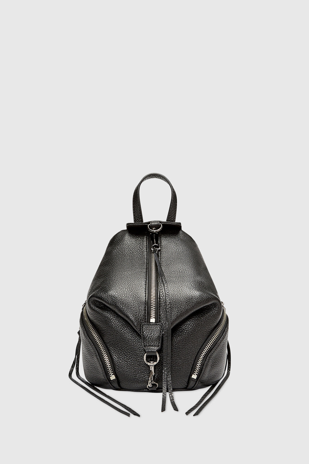 Black Genuine Leather Mini Convertible Julian Backpack | Rebecca Minkoff