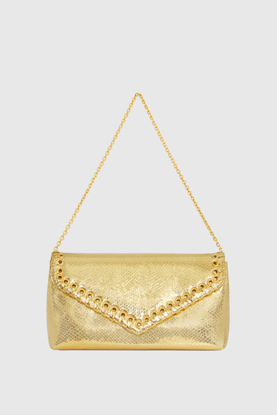Rebecca minkoff gold clutch Clearance
