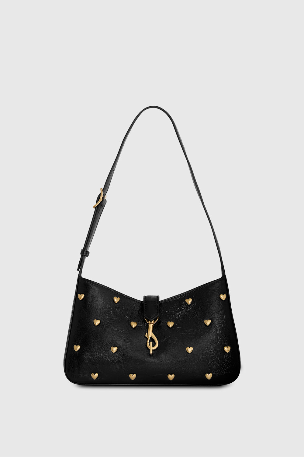 Megan Small Shoulder Bag With Heart Studs