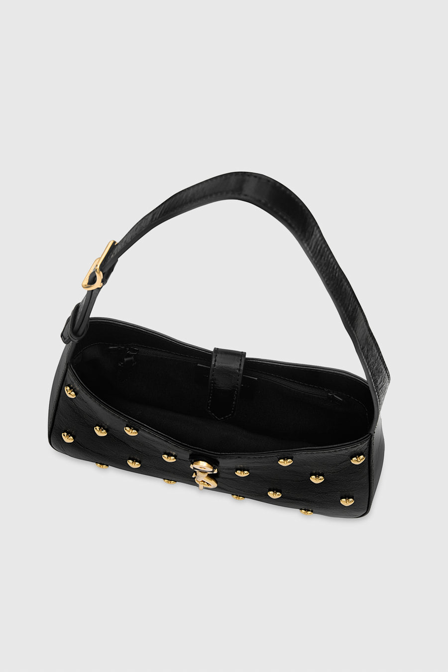 Megan Small Shoulder Bag With Heart Studs