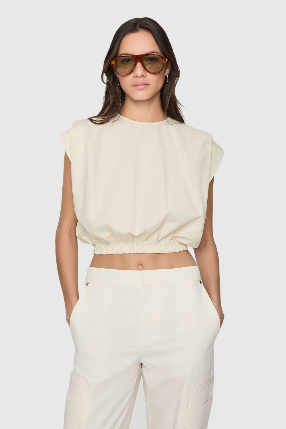 Holly Sleeveless Poplin Top