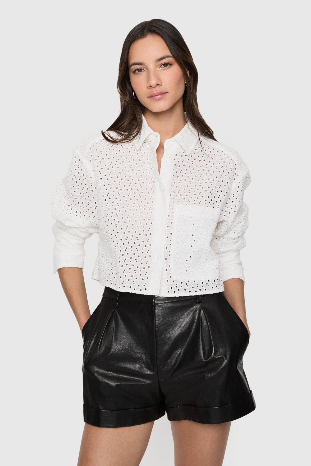 Juna Crop Eyelet Top