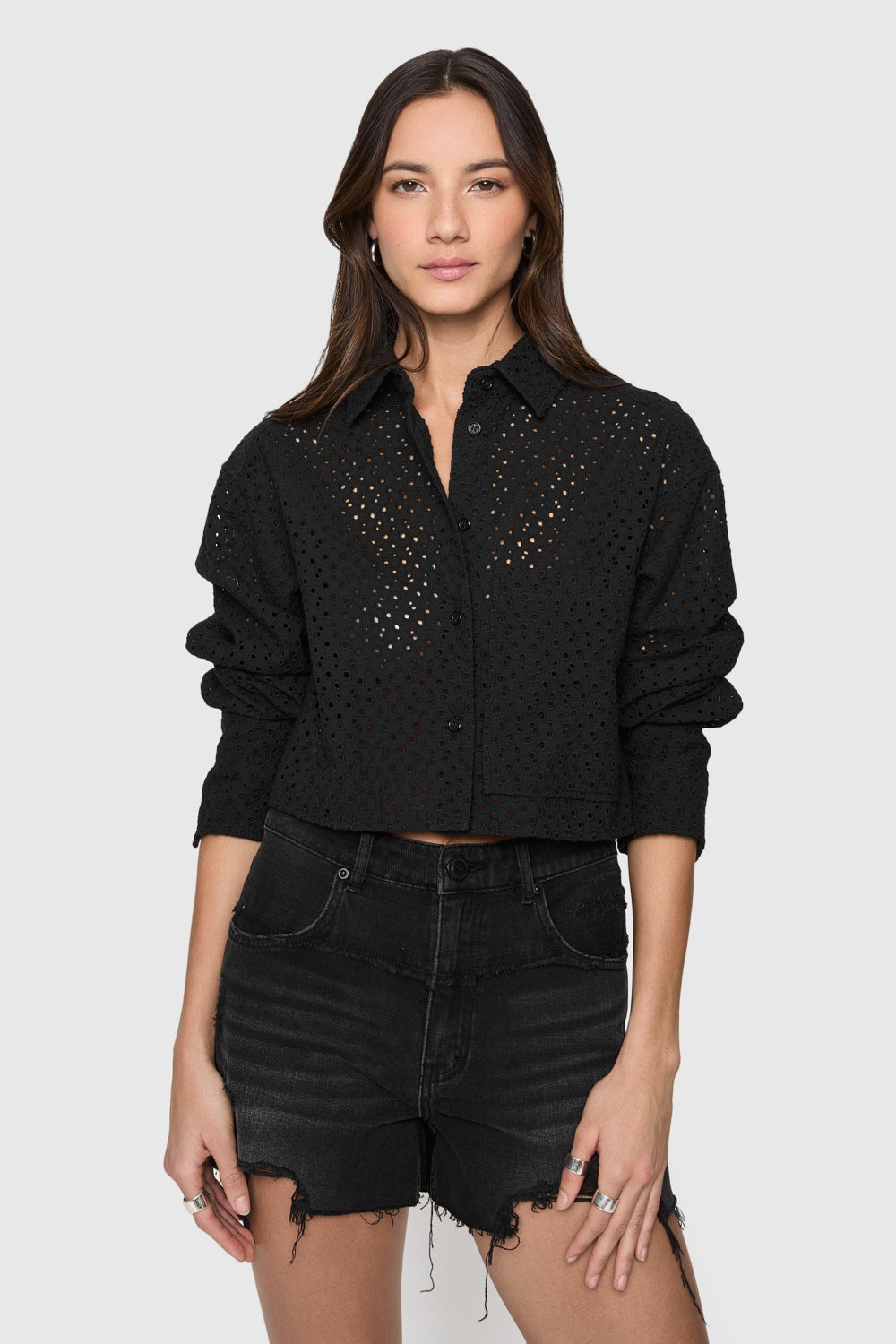 Juna Crop Eyelet Top
