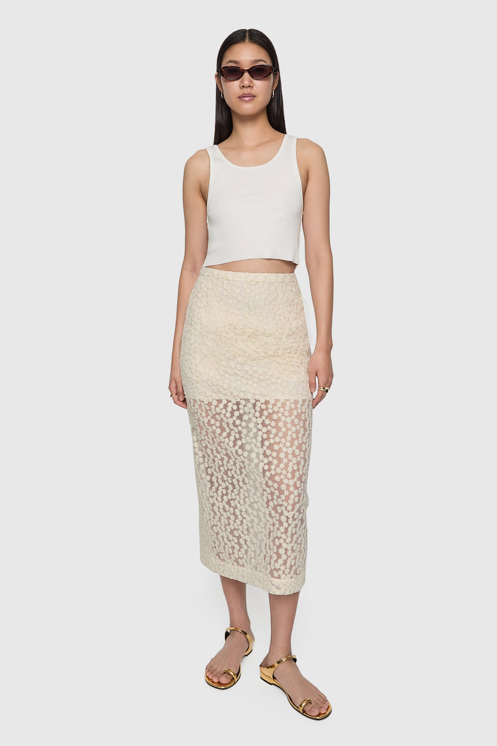Jaci Midi Lace Skirt