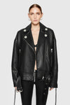 Stevie Oversized Leather Moto Jacket