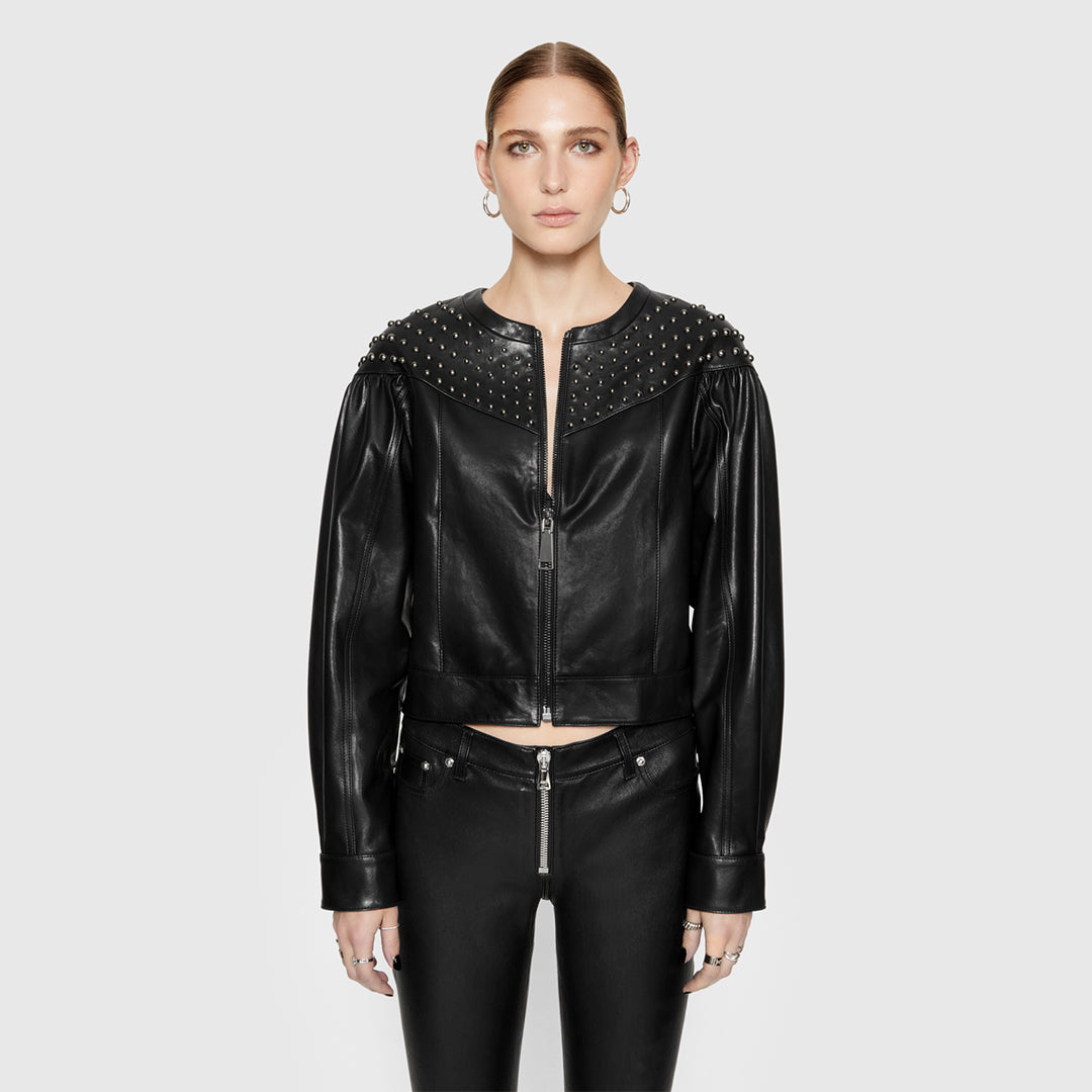 Belvet Star Studded Work Jacket レザー M Star Studded Work Jacket – BELVET