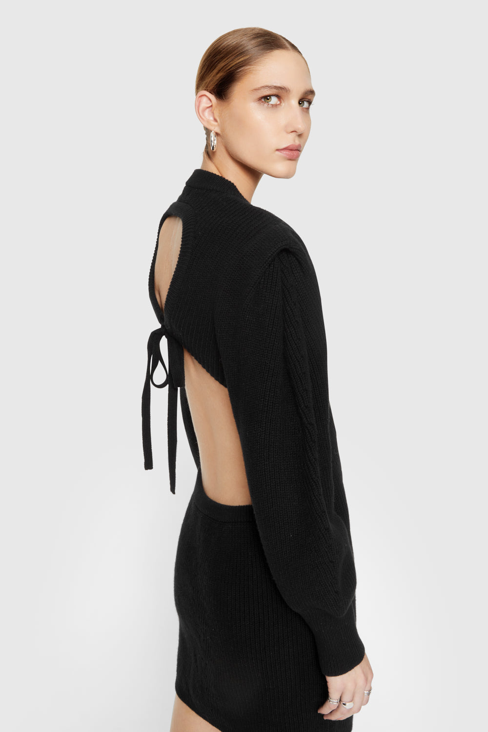 Rebecca Minkoff Daisy Cable Mini Sweater Dress in True Black - Size XS Rebecca Minkoff Daisy Cable Mini Sweater Dress in True Black - Size XS