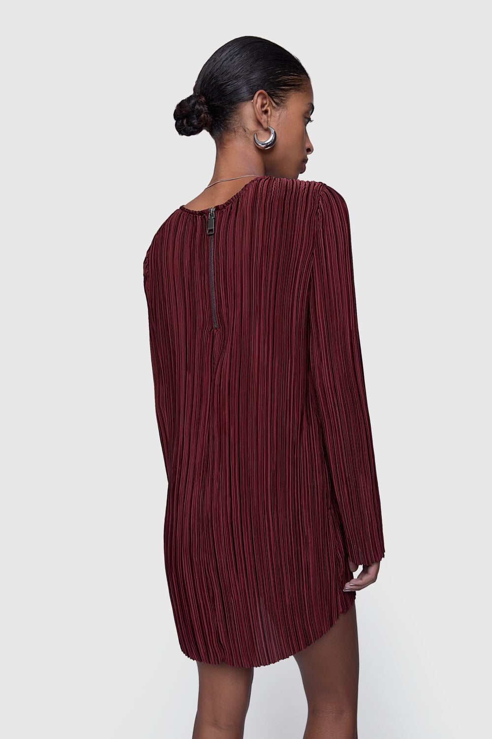 Iris Pleated Long Sleeve Mini Dress Iris Pleated Long Sleeve Mini Dress