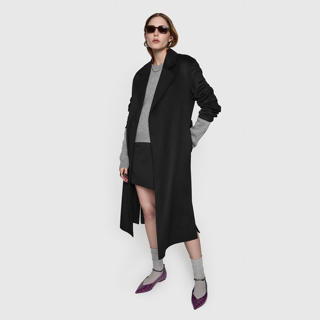 Double Face Wool Belted Wrap Coat – Rebecca Minkoff