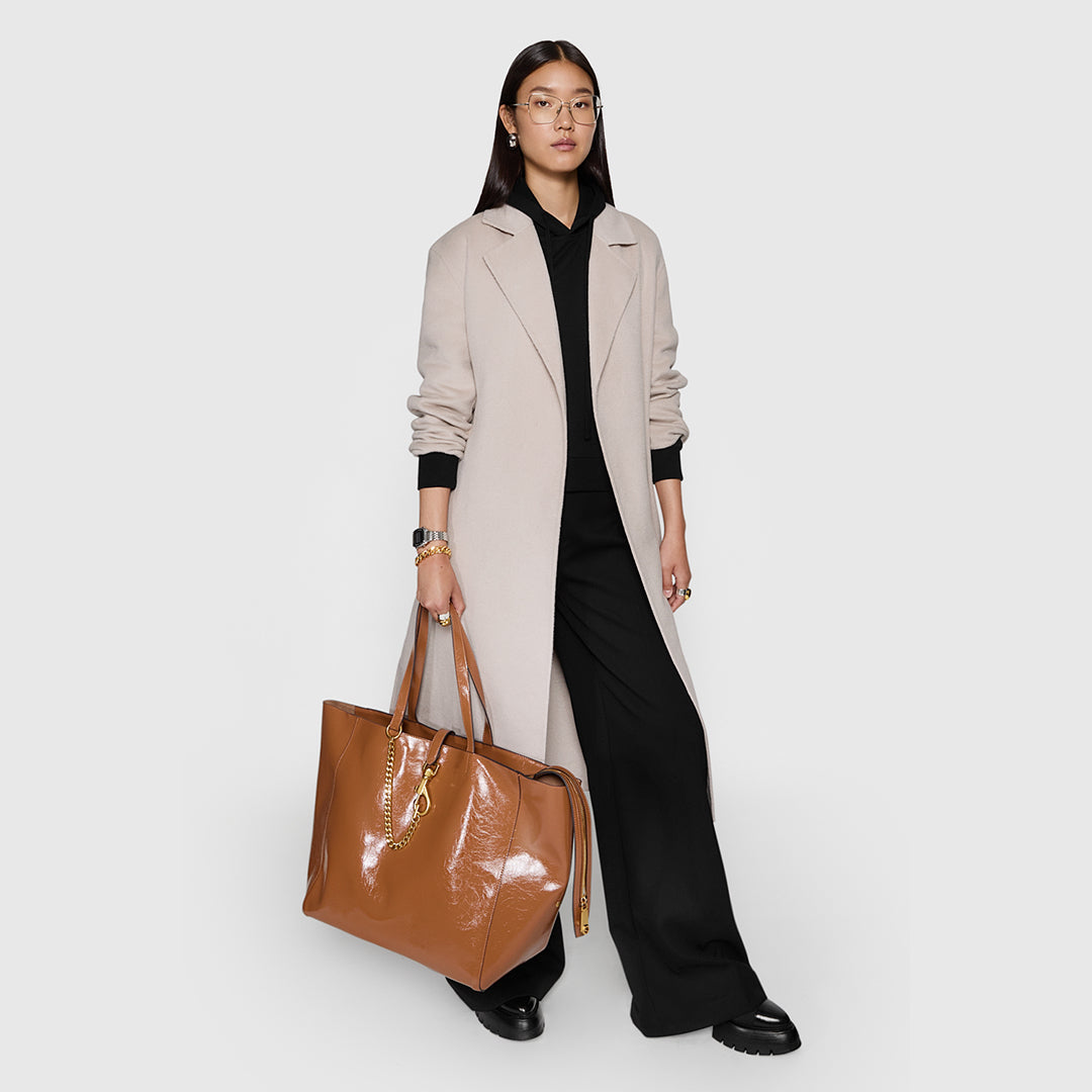 Double Face Wool Belted Wrap Coat