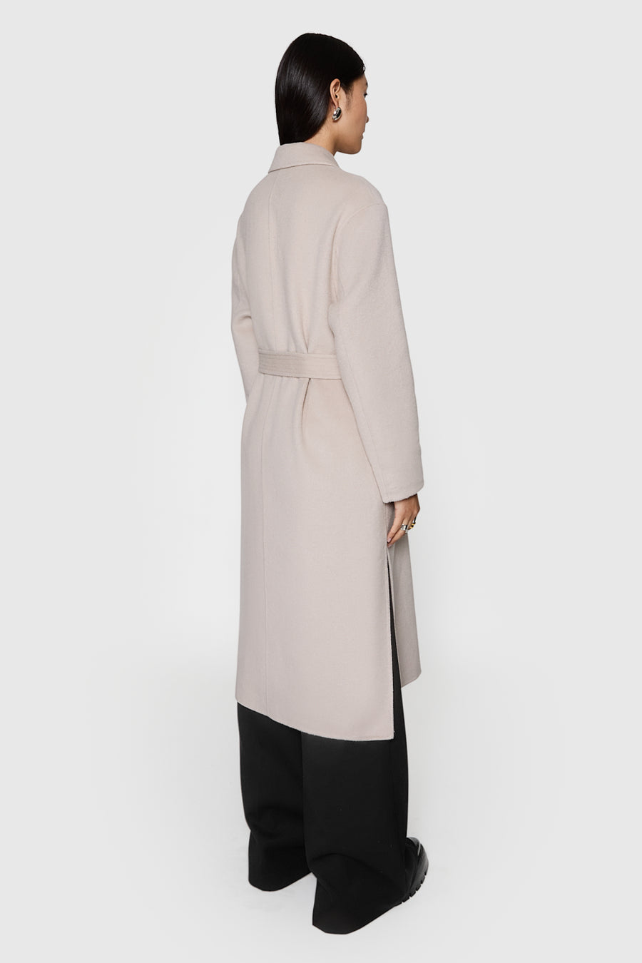 Double Face Wool Belted Wrap Coat