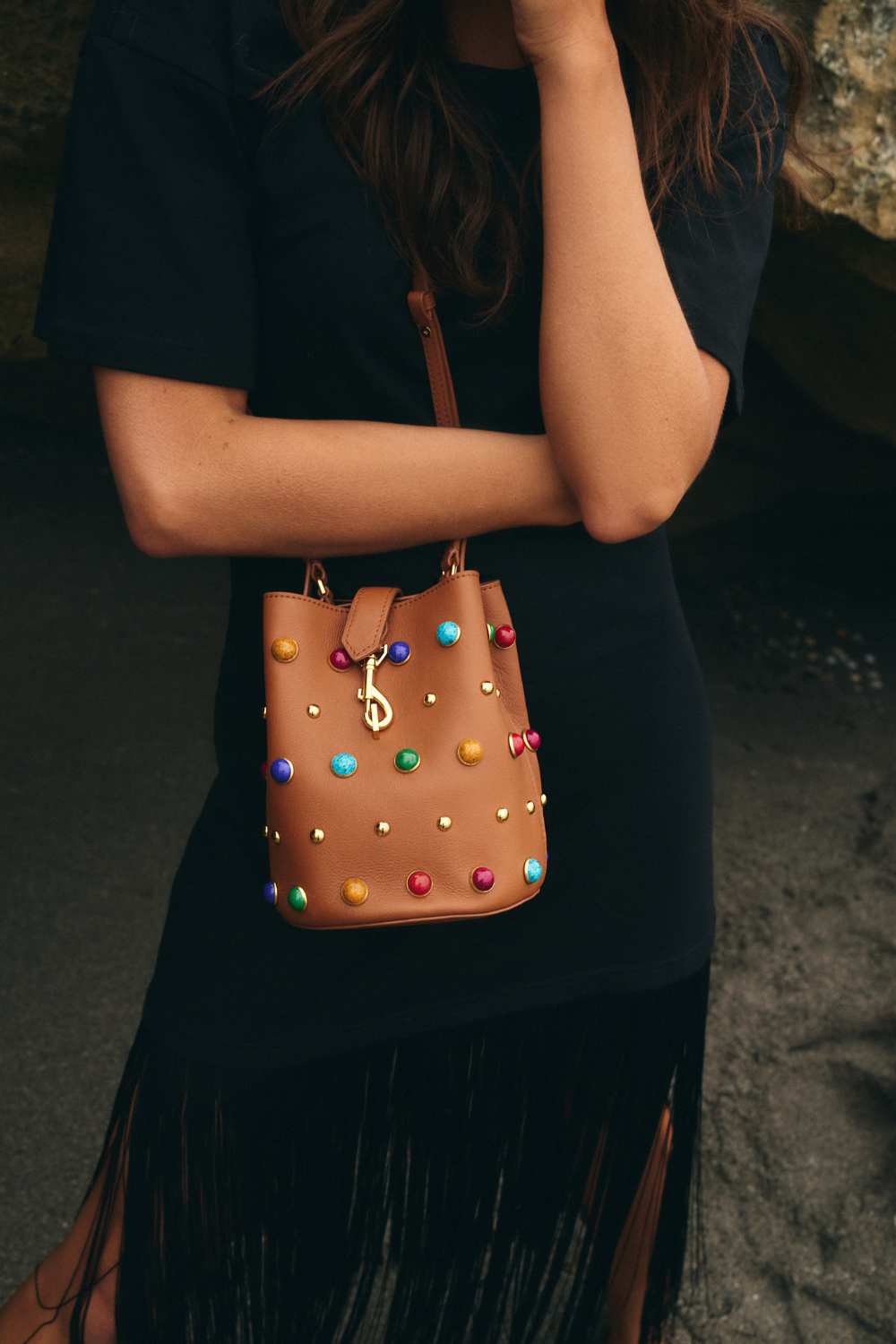 Small Bucket With Cabachon Studs