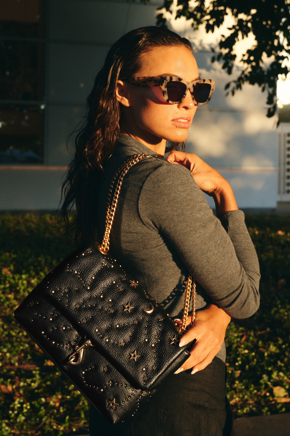 Edie Flap Shoulder with Celestial Studs