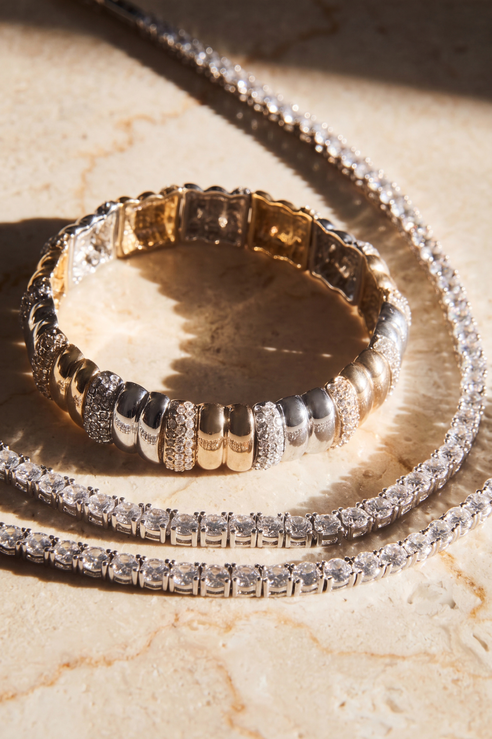 Stretch Bracelet with Pave Accents