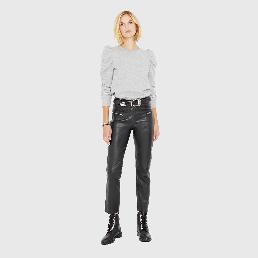 Poppy Leather Leggings - Black - Rebecca Minkoff