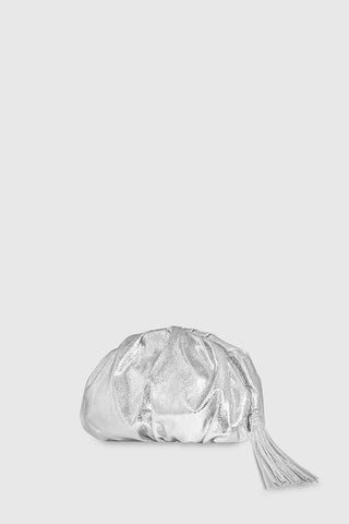 Ruched Clutch - Silver - Rebecca Minkoff