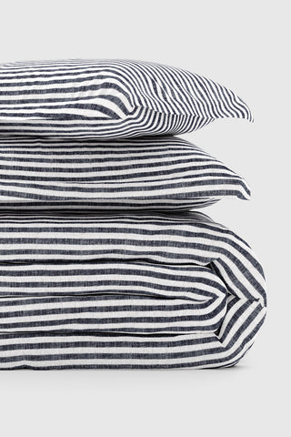 Yarn Dye Textured Stripe Duvet Cover Set