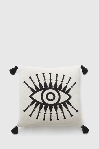 Evil Eye Motif Decorative Pillow