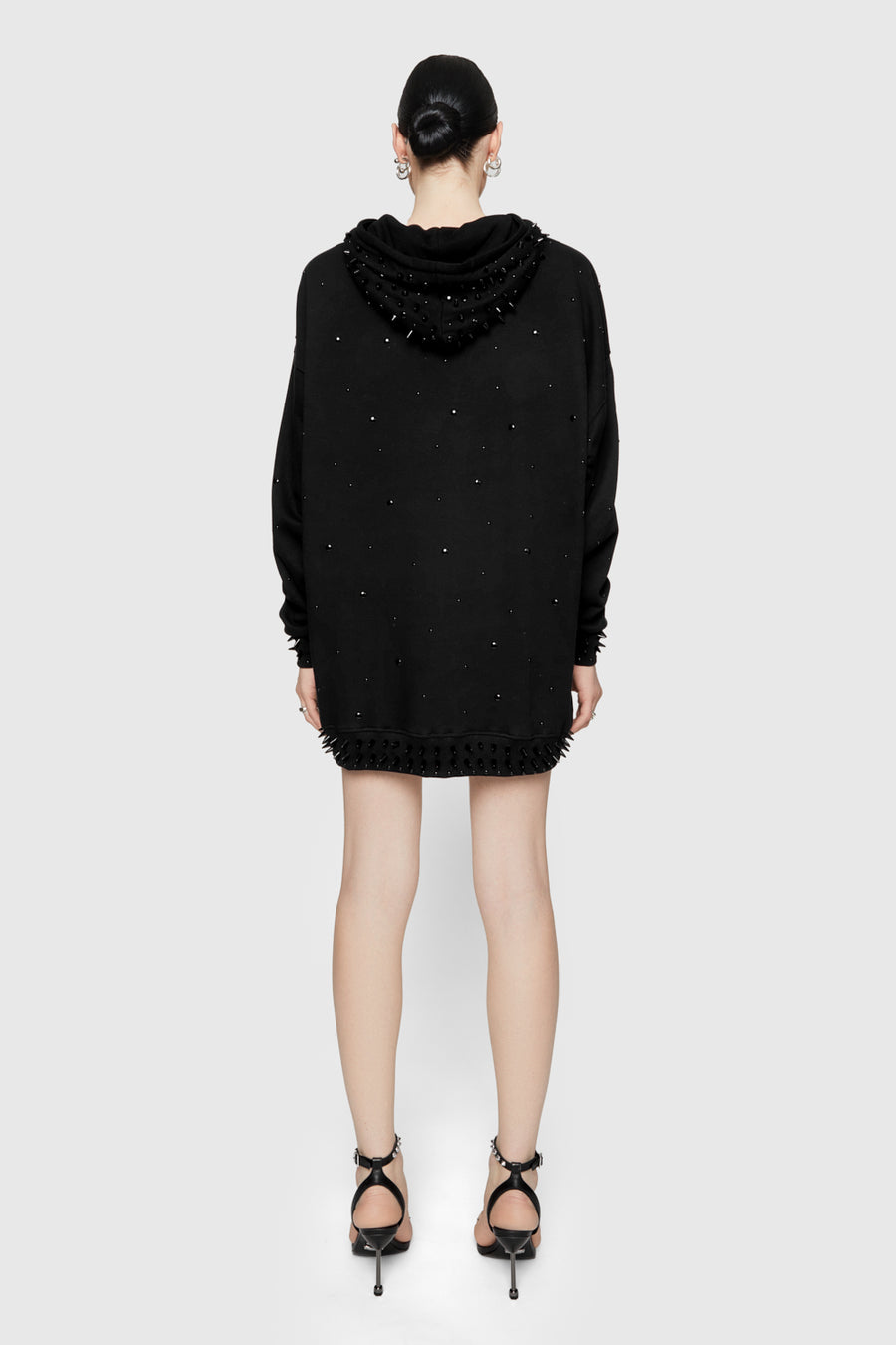 Downtown Studded Sweatshirt Dress