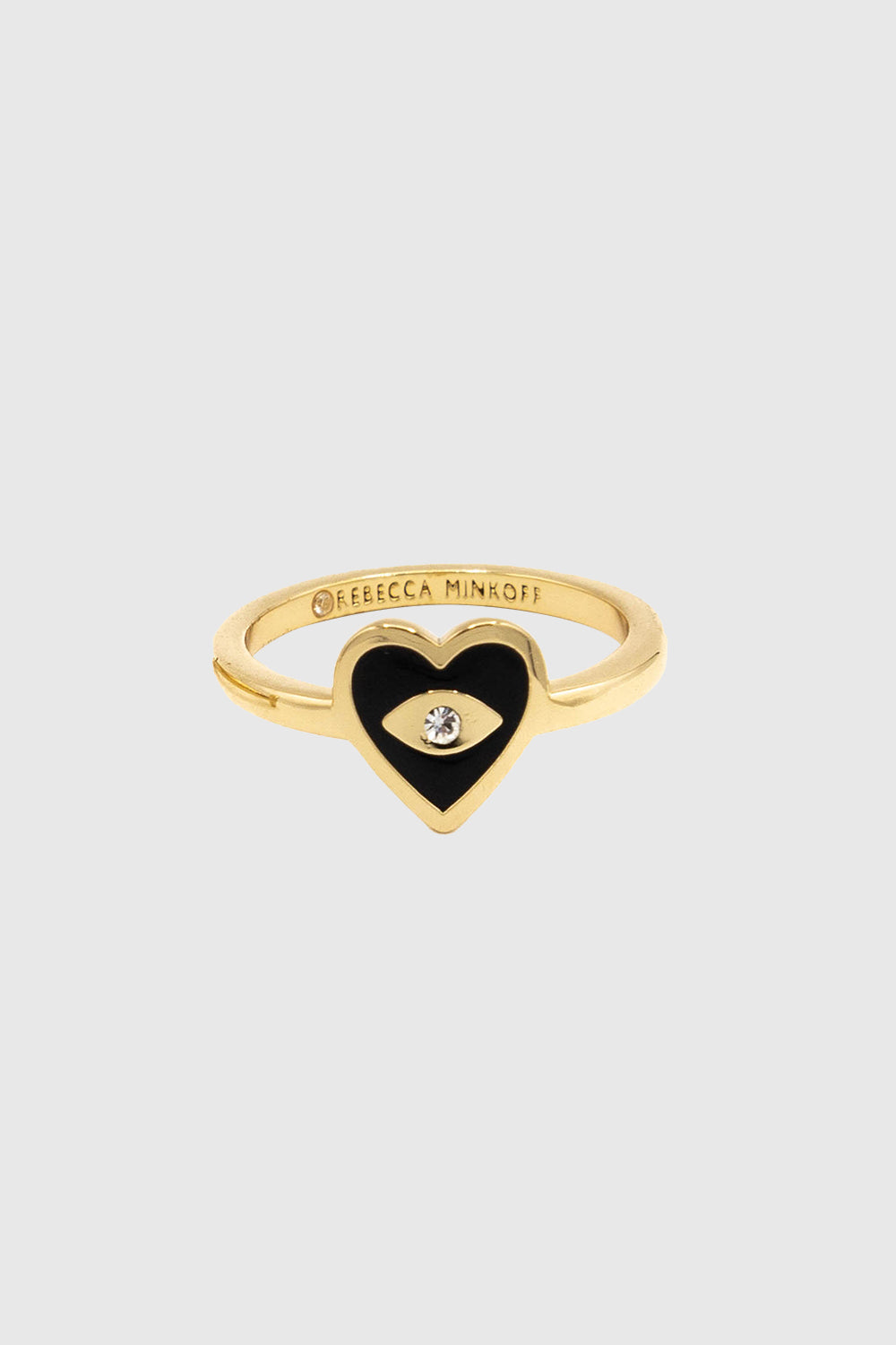 Enamel Evil Eye Heart Ring